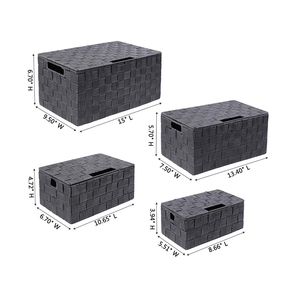 Conjunto de 3 piezas de tejido cosméticos Oficina Artículos cocina y <span class=keywords><strong>el</strong></span> hogar cesta de almacenamiento de caja de almacenamiento - Product Image 2