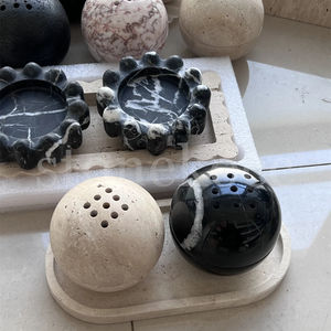 Stonekoccブランドカスタマイズ天然石2個香バーナー + 1個トレイセットスフィアホルダーストーンウッドバーナーホルダー大理石 - Product Image 1
