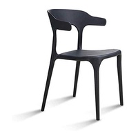 Chaise de salle à manger ergonomique empilable légère en PP gris contemporain H-683 pour ferme, maison, bureau, salle de sport, hôtel, entrepôt, école