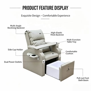 เก้าอี้นวดเท้าปรับเอนได้พร้อมอ่างแช่เท้าไฟฟ้าสำหรับร้านทำเล็บ - Product Image 5