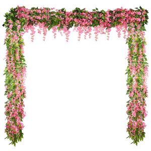 Guirnalda de Flores de Glicinia Artificiales, Flores de Soja, Flores de Seda Plástica, Decoración de Techo, Enredadera para Pared, Decoración de Boda, Planta de Ratán - Product Image 1