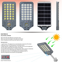 Lampadaire solaire tout-en-un 100W avec détecteur de mouvement IP65, du crépuscule à l'aube, personnalisé pour ferme, ranch, allée, villa, jardin, route rurale