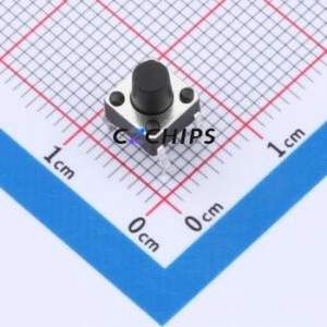 TC110426070 Tactile Switch Through hole Component (THT)-4P,6x6mm Switch Single Pole Single Throw Round Button 2.6N 7mm - Product Image 1