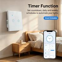 Interrupteur tactile intelligent Tuya Zigbee 10A pour Royaume-Uni/UE, commande à distance par application, panneau en verre trempé, nécessite un fil neutre, compatible Google Assistant