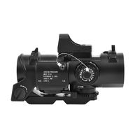 Lunette de Tir Fixe Luger 1x-4x à Double Usage Avec Mini Point Rouge pour la Chasse en Extérieur