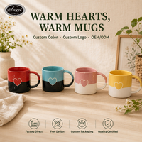 Tasse à café blanche à pois rouges SWT avec bord rouge et soucoupe, vente en gros, mug en céramique pour la Saint-Valentin