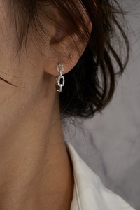 Huggie-<span class=keywords><strong>pendientes</strong></span> de aro de <span class=keywords><strong>oro</strong></span> de 18K con eslabones, <span class=keywords><strong>pendientes</strong></span> de aro, <span class=keywords><strong>oro</strong></span> de 18 quilates, 18K, color <span class=keywords><strong>blanco</strong></span> - Product Image 6