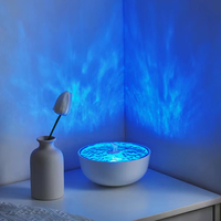 Lámpara Proyector Multifuncional Decorativa para el Hogar, Luz Nocturna con Difusor de Aroma de Aceites Esenciales, Ambiente Marino Azul para Habitaciones