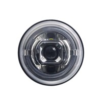 GOODZOOM Phare LED rond de 7 pouces à faisceau haut et bas, phare de conduite LED, phare LED puissant pour voiture avec anneau DRL