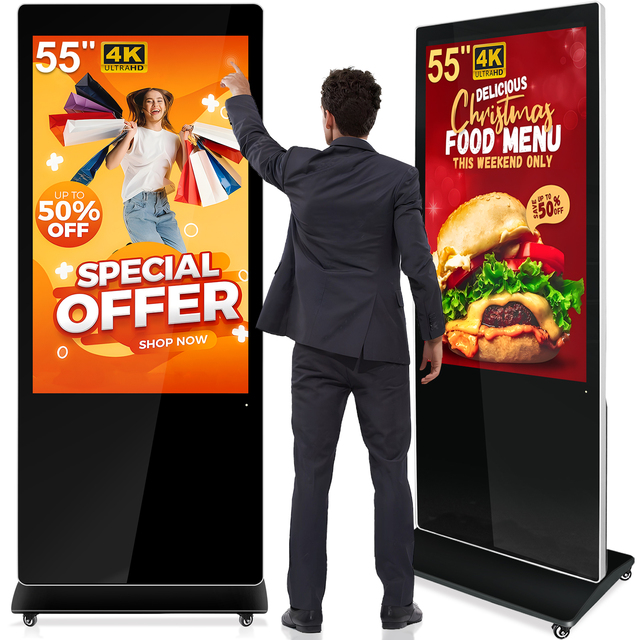 32/43/49/55 Inch Floor Standing Outdoor Indoor Electronic Kiosk Advertising Players Touch Screen Kiosks