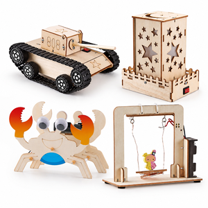 Kits Scientifiques STEM en Bois DIY EPT pour Enfants : Robot Crabe, Lampe Étoile, Balançoire Électromagnétique – Jouet Éducatif Montessori à Construire - Product Image 1