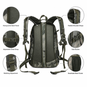 LUPU Camouflage Tactical Backpack Waterproof Oxford Rucksack Multi Pocket Hiking Daypack Outdoor <b>Travel</b> <b>Bag</b> - Product Image 3