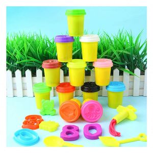 TOYSRUNNER Friendly Cooperation Eco Friendly Bulk Packing Play Dough <b>Set</b> Kids Color Mud Cutters Tools Container Clay Play Dough - Product Image 2