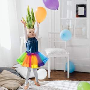 2 jupes <span class=keywords><strong>tutu</strong></span> arc-en-ciel pour filles, jupes de danse en tulle superposées au crochet, robe de danse néon avec nœud pour cheveux - Product Image 6