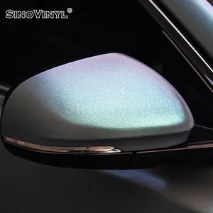 SINOVINYL Matte Mystic Grey Green Diamond Crystal Car Wrapping Vinyl, Initial Low Viscosity Glue