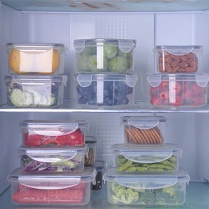 Contenedores de cocina herméticos rectangulares, contenedores de plástico para almacenamiento de alimentos, microondas, 3 en 1 - Product Image 1