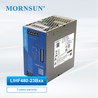 Fuente de Alimentación para Riel DIN MORNSUN 480W, Serie LIHF480-23Bxx-P1, PFC Activo, RS485 Modbus, Módulo de Alimentación Industrial AC/DC