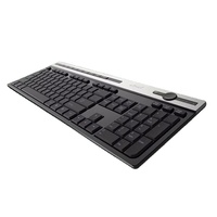 Teclado USB con Cable KB2930, Teclado de Computadora Personalizado con Detalles en Gris Aluminio