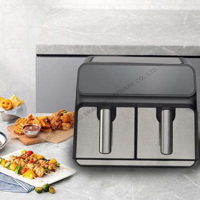 Smart Kitchen Appliances Electric Hot Selling 8L Digital Air Fryer Freidora De Aire Touch Screen Air Fryers With Two Drawers