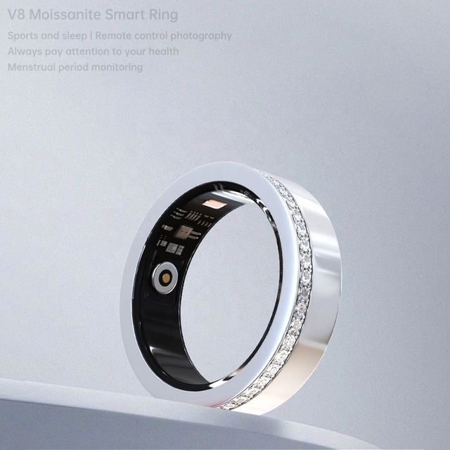 2026 IP68 Waterproof Android IOS Sports Fitness Tracker Heart Rate Blood Oxygen Mood V8 Smart Ring App Control Sleep Monitoring