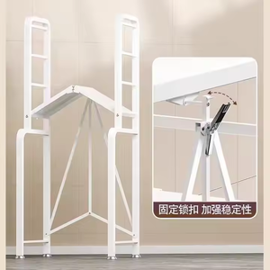 Étagère de rangement pour salle de bain en métal à 3 niveaux, étagère de rangement pliable sur pied pour <span class=keywords><strong>machine</strong></span> à <span class=keywords><strong>laver</strong></span> et vaisselle, vente en gros - Product Image 4