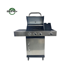 เตาบาร์บีคิวสแตนเลสแบบตั้งพื้นกลางแจ้ง ใช้ได้ทั้งแก๊สและถ่าน พร้อมเตา 3 หัวแบบคอมบิ - Product Image 6