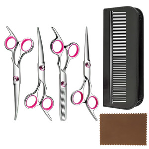 Professional Pet Grooming Scissors Set Stainless Steel 4pcs With Comb And Cloth For Teddy Dogs - Product Image 1