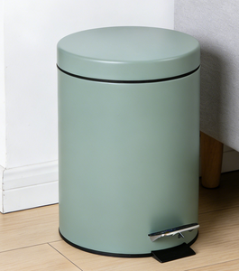 Poubelle de salle de bain à pédale en métal avec couvercle à fermeture douce, seau intérieur amovible, capacité de 0,8 gallon/3 L, design rond et compact - Product Image 6