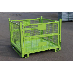 Cage de stockage détachable de conteneur de grillage en métal de stockage pliable enduit de poudre personnalisable pour le stockage de pièces - Product Image 2