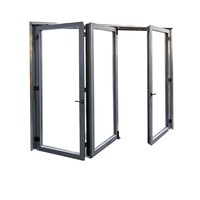 Porte pliante en PVC double vitrage trempé, ouverture à 90 degrés vers l'intérieur et vers l'extérieur, pour balcon et devanture de magasin
