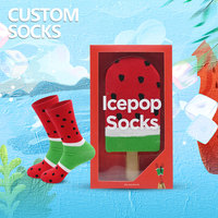 Vente en gros de chaussettes personnalisées amusantes en boîte cadeau, chaussettes décontractées en jacquard