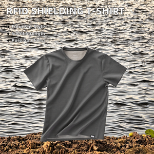 Camiseta de Algodón Plateado con Protección RFID y Bloqueo de Radiación 5G, Diseño Liso Teñido en Hilo, Estilo Casual, Tejido Liso - Product Image 2