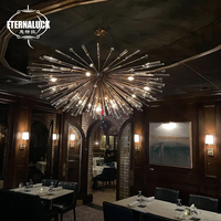 Lustre suspendu en cristal LED de style contemporain pour restaurant, café, boutique, villa