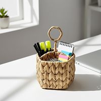 Suporte para utensílios em jacinto d'água, ideal para cozinha, sala de jantar e mesa, uma cesta de armazenamento para mesa.