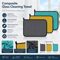 Chiffon de nettoyage double face en microfibre pour vitres, sans traces, sans peluches, pour le lavage automobile et le detailing premium