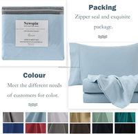 Set Sprei Kain Bambu Embos 2200 Thread Count, Lembut, 90gsm, Ukuran Full, 4 Pcs, Sabanas Para La Cama