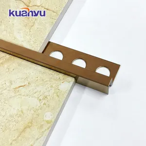 Tile Trim Metal Tile Edging Trim For Bathroom Decoration Prevent Water From Splashing Out 304/316 Trim Edge Profile Strips