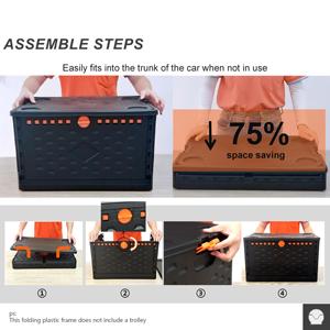 Carrito de Compras Plegable Tianyu, Ligero y Resistente, 60L, Negro+Naranja, Material PP, Soporta 45kg, Directo de Fábrica en Guangdong - Product Image 6