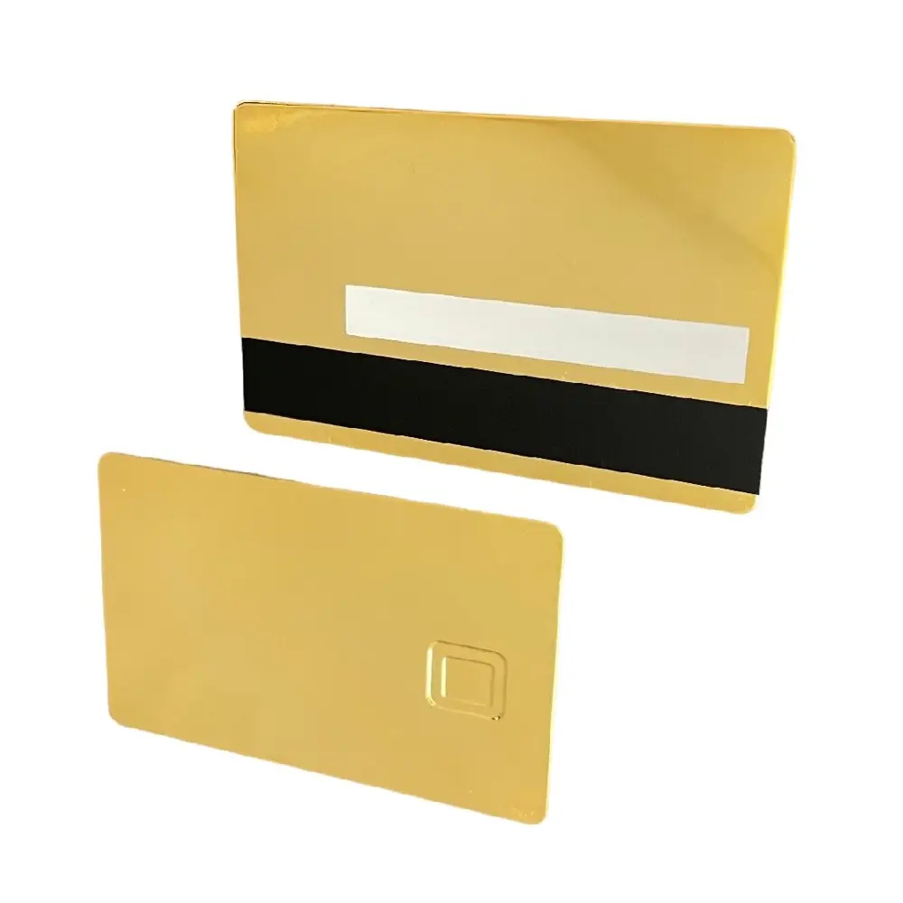 Stainless Steel Metal Credit Card Gold Blank DIY Metal 4442 Chip Slot w/HiCo 3 Track Magnetic Stripe Custom Metal Card