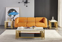 Table basse d'intérieur la plus vendue, table rectangulaire en acier inoxydable, mobilier de villa