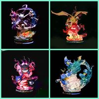 Collection de figurines d'anime lumineuses LED de la série Pokemonedr Evolution, Charizard, Gengar, Mewtwo, statue de collection, modèle en PVC, jouet