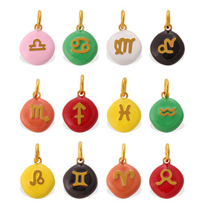Colgante Redondo Vintage con Símbolos de los Doce Signos del Zodíaco, Accesorio de Bisutería DIY - Product Image 5