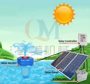 Aerator For Fish Farm Taizhou QM Brand Solar Aerator For Fish Farm With Battery Back Up For Fountain Aerator Floating Irrigation Pump