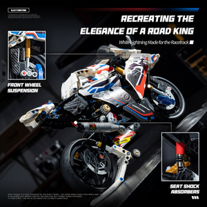 Set di Costruzioni Educativo Modello <span class=keywords><strong>Moto</strong></span> Super in Scala 1/8 in ABS, 685 Pezzi BNW - Product Image 5