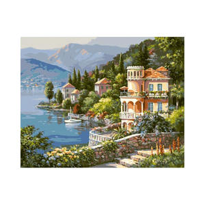 Prêt à accrocher bricolage numérique peinture à l'huile toile Arts en gros combinaison sans cadre plusieurs Styles jaune abstrait métal - Product Image 2