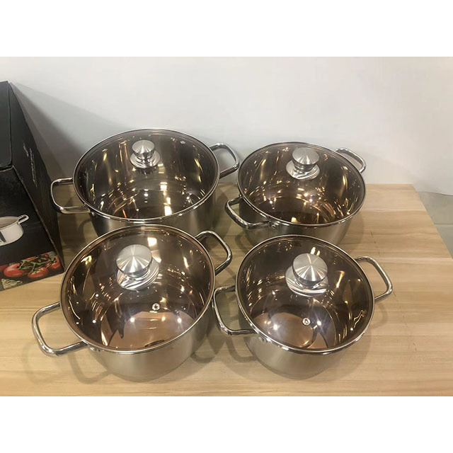 High Quality Stainless Steel Cookware Set of 4 Piece Cooking Pot Set Home Kitchen Cookware Soup & Stock Pots · image 4