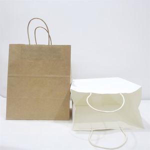 KM Luxury Custom Heavy Duty Large Kraft Paper <b>Bags</b> for Food Paper Delivery Takeaway <b>Bags</b> - Product Image 1