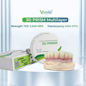 Bloc de disque en zircone multicouche en céramique prismatique 3D de 98 mm pour la fabrication de <span class=keywords><strong>dents</strong></span> antérieures, système ouvert de couronne <span class=keywords><strong>dentaire</strong></span> en zircone Vsmile Dental Lab - Product Image 3