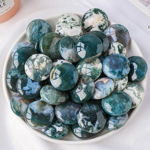 Grosir 3cm energi alami batu permata bulat penyembuhan lumut batu akik kristal batu Palem - Product Image 6