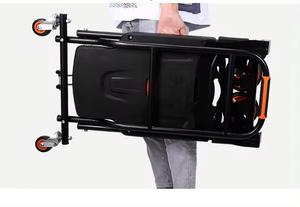 Carrito de equipaje plegable portátil de cuatro ruedas con elevación manual, carrito de transporte de equipaje para compras al aire libre, plataforma con mango retráctil - Product Image 5
